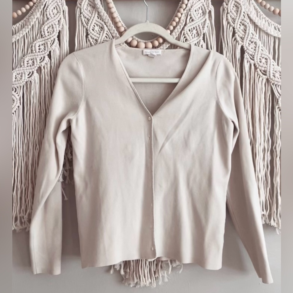 Charter club cream cardigan- size S